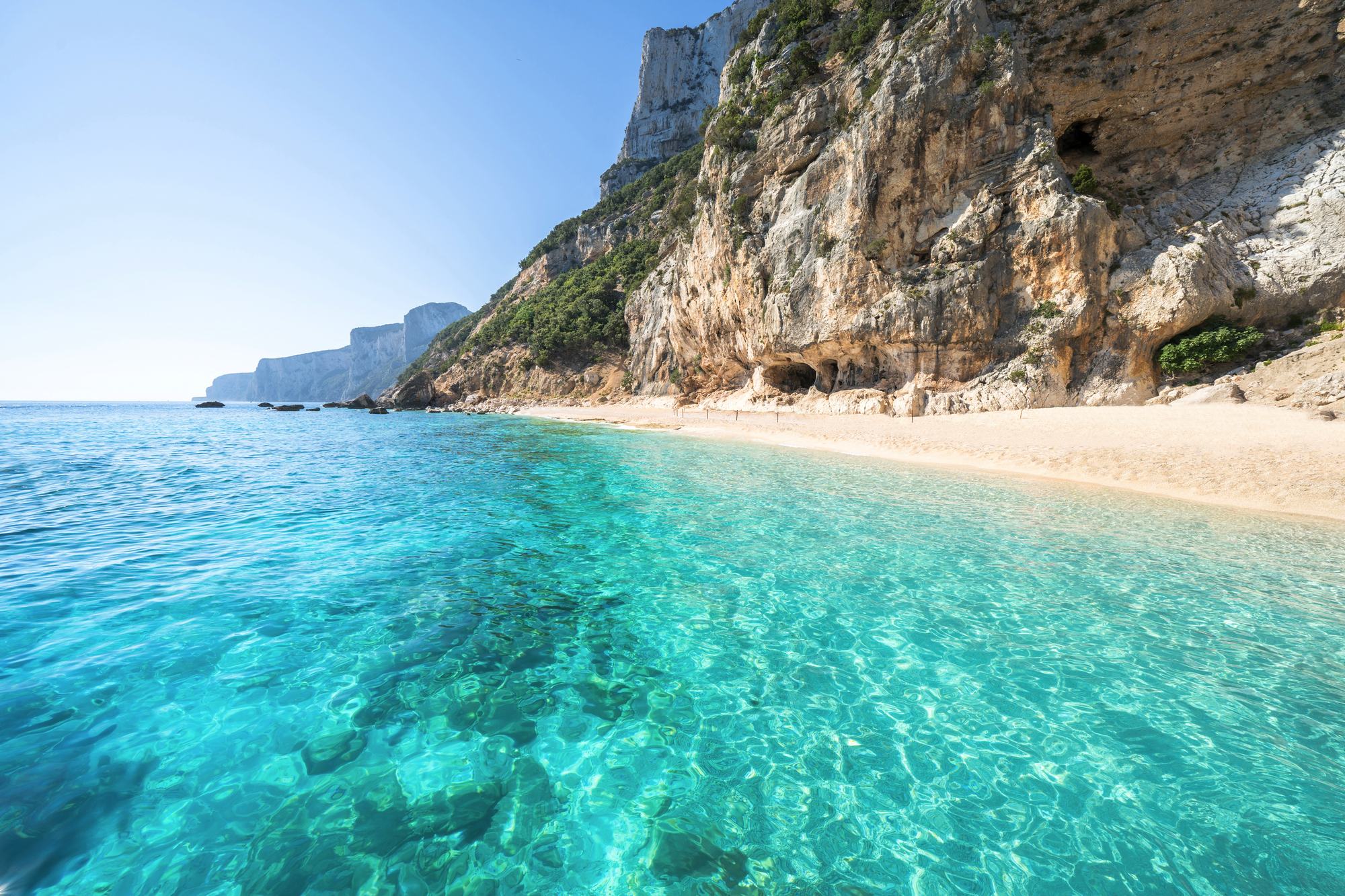 Famous Cala Gabbiani beach at Gulf of Orosei in Sardinia, Italy