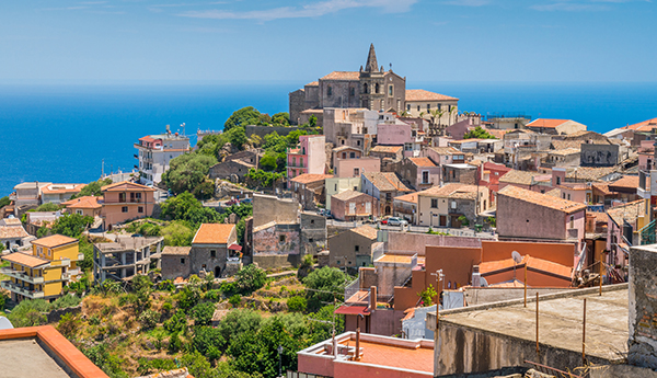 Scenic view in Forza d'Agrò, picturesque town in the Province o